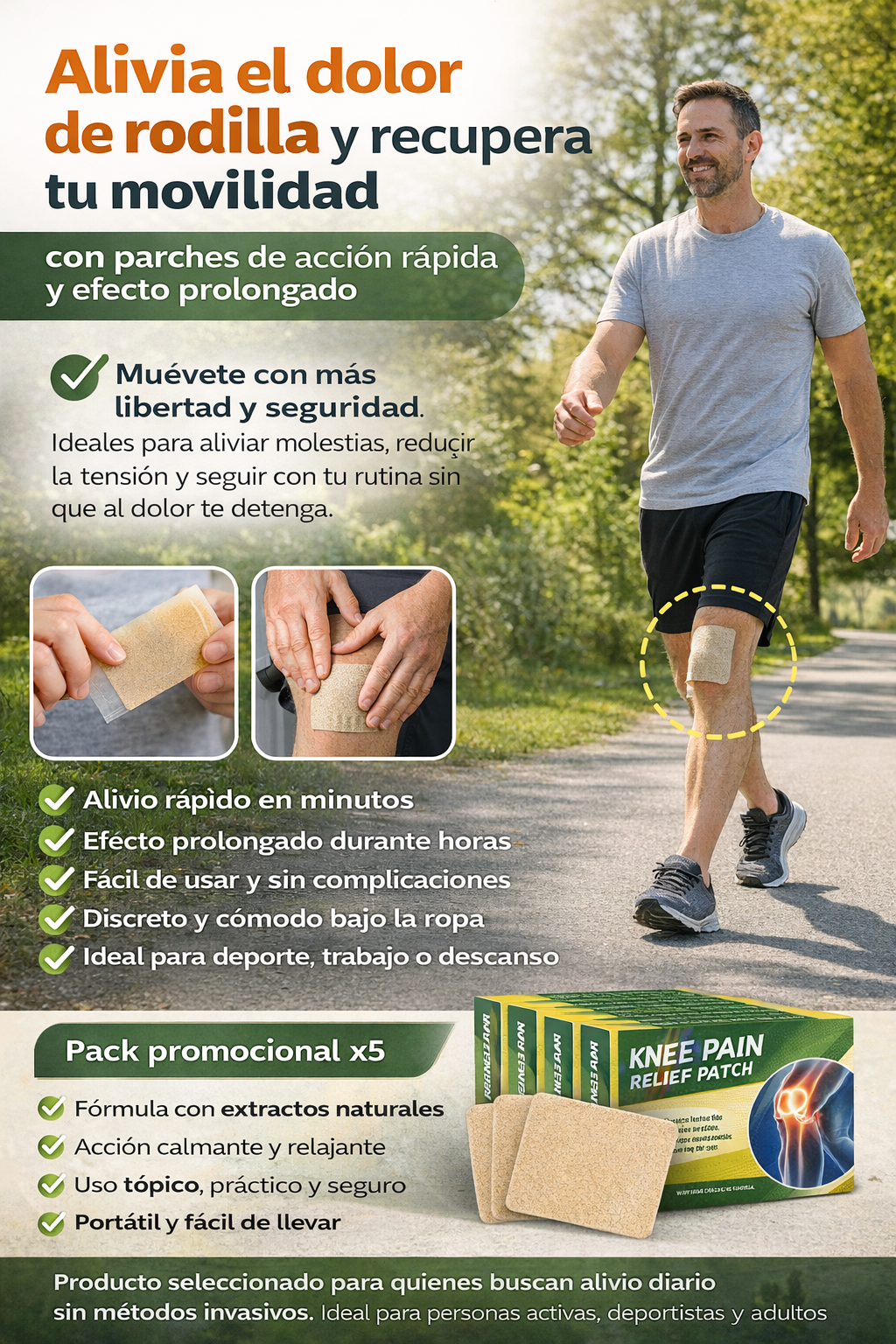 Rodialivio - parche de rodilla X5